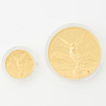 Myntset, guld, Mexico, "Libertad, 30 th Anniversary 1981-2011", utgiven av Casa de Moneda de México.
