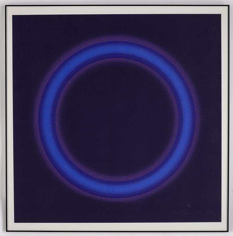 Peter Sedgley, serigraphe, signed and numbered 72/100, dated 1986.