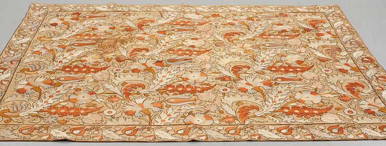 Broderi, sannolikt antik Uzbekistan suzani, ca 226,5-230,5 x 180-182 cm.