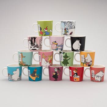 MUMINMUGGAR, 14 st, porslin, Moomin Characters, Arabia, 2000-tal.