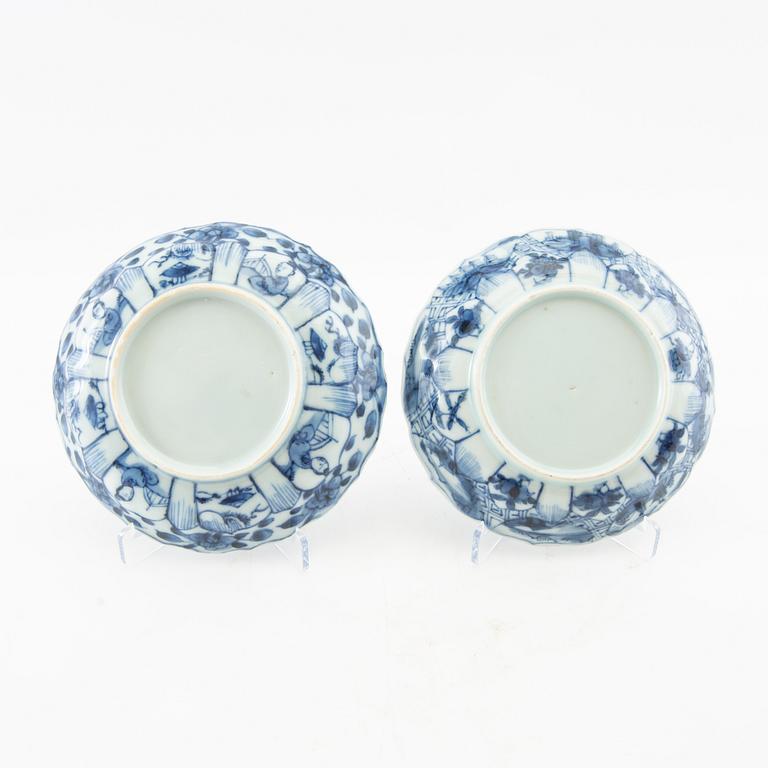 Two small blue and white dishes, Qing dynasty, Kangxi (1662-1722).
