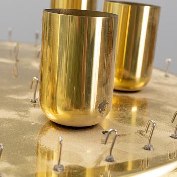 A J T Kalmar brass and glass ceiling light, second half of the 20th Century.