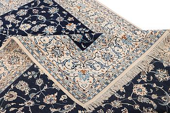 A part silk Nain rug, 9LA, c. 302 x 198 cm.