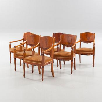 Six Finnish/Russian armchairs from the 19th century.