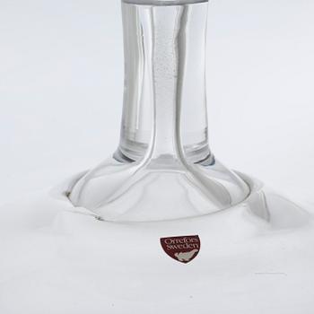 A signed glass vase by INGEBORG LUNDIN, "Äpplet (the apple)" for Orrefors.