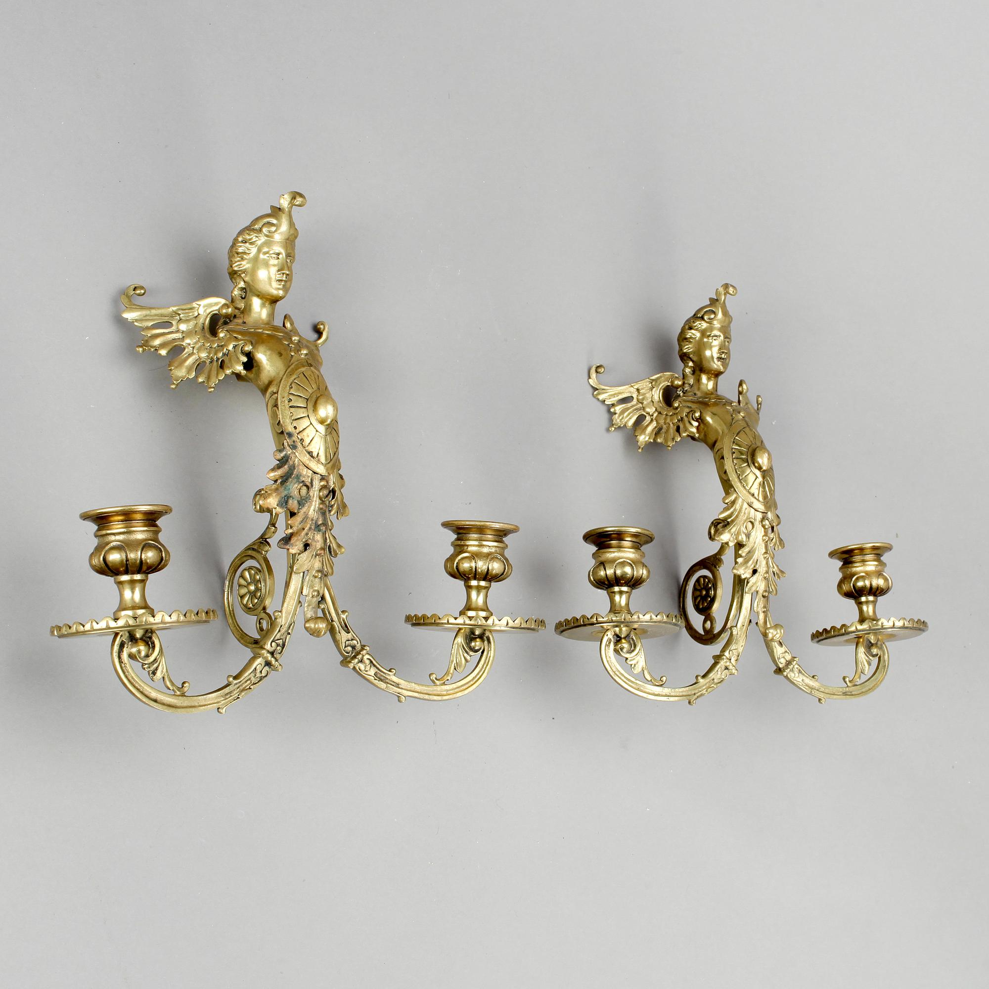 VÄGGAPPLIQUER, ett par, Louis XVI-stil, 1900-tal.