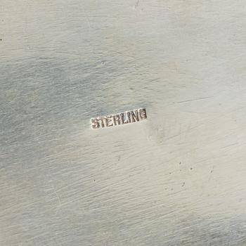 A sterling silver tea caddy, 20th Century.
