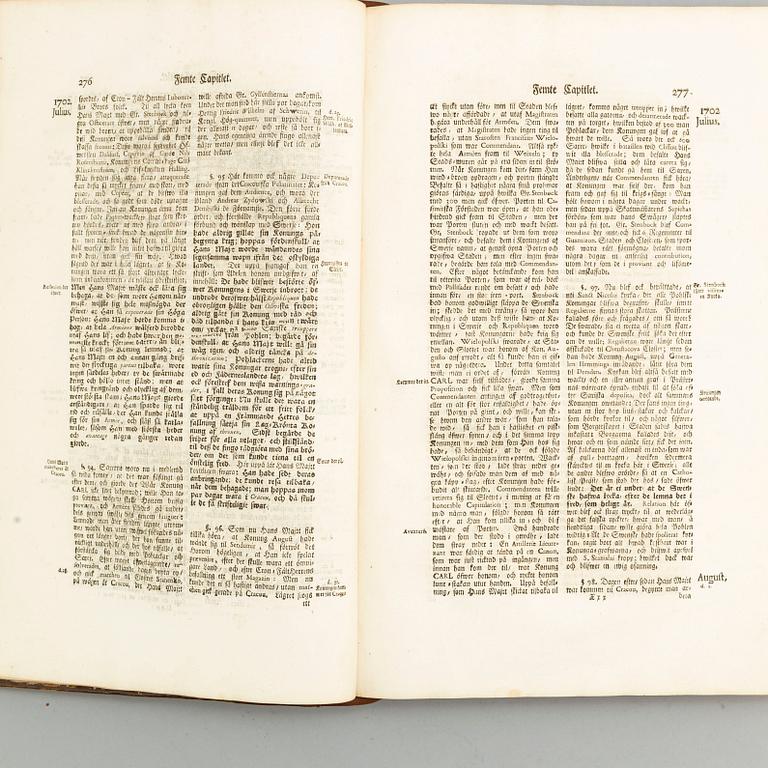 JÖRAN NORDBERG, KONUNG CARL DEN XII:TES HISTORIA. 1-2. Stockholm 1740.