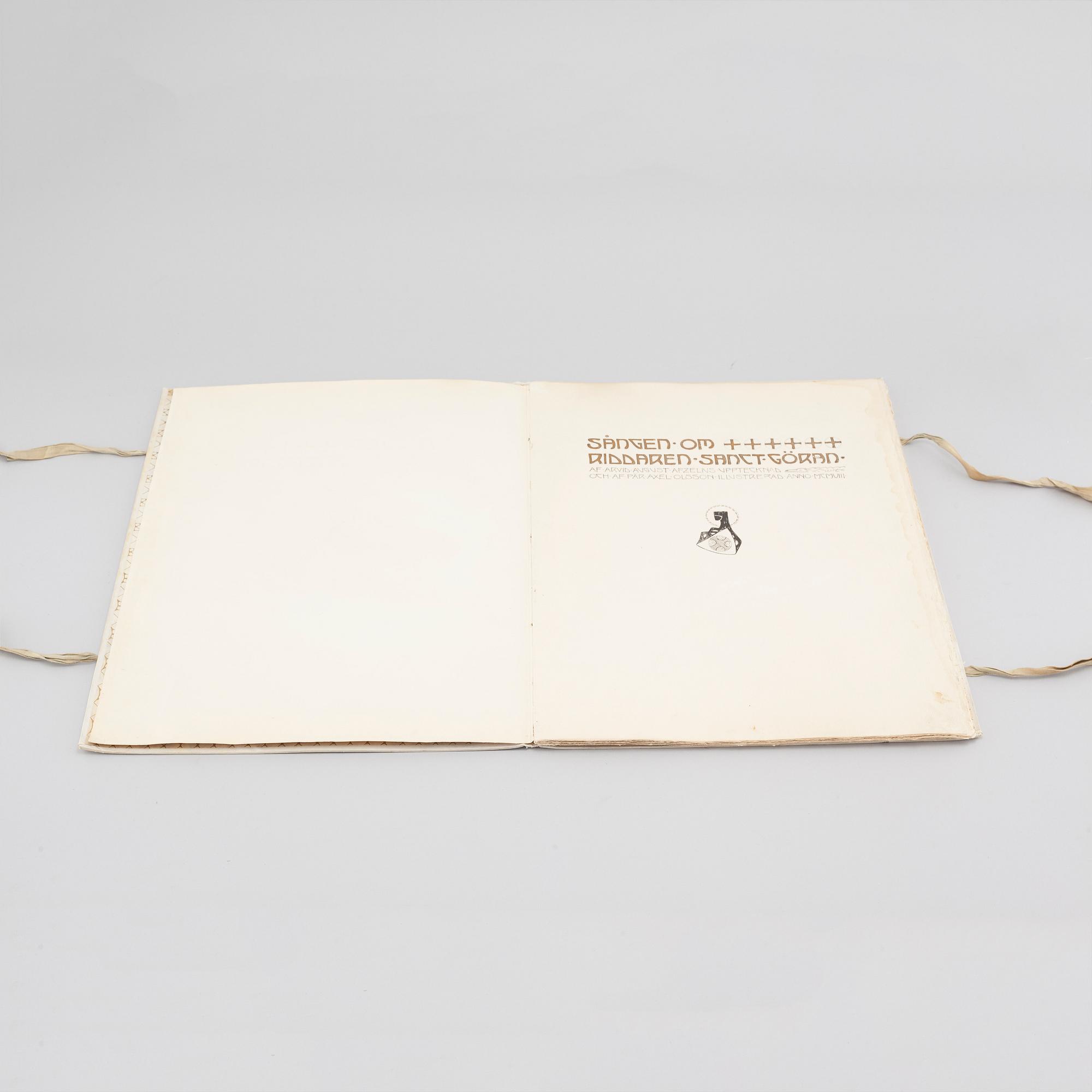 and ARVID AUGUST AFZELIUS, original manuscript and five watercolors, 1907.