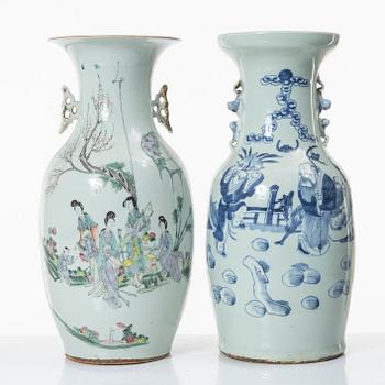 Two porcelain floor vases, China, circa 1900.