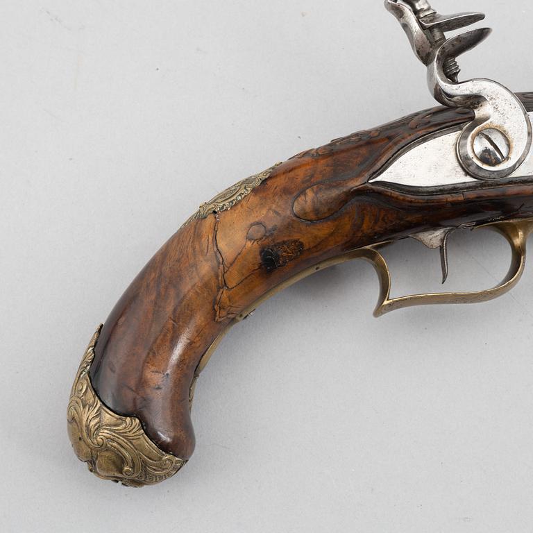 Flintlåspistoler, ett par, Joakim Rosenberg, Stralsund, 1700-talets första hälft.