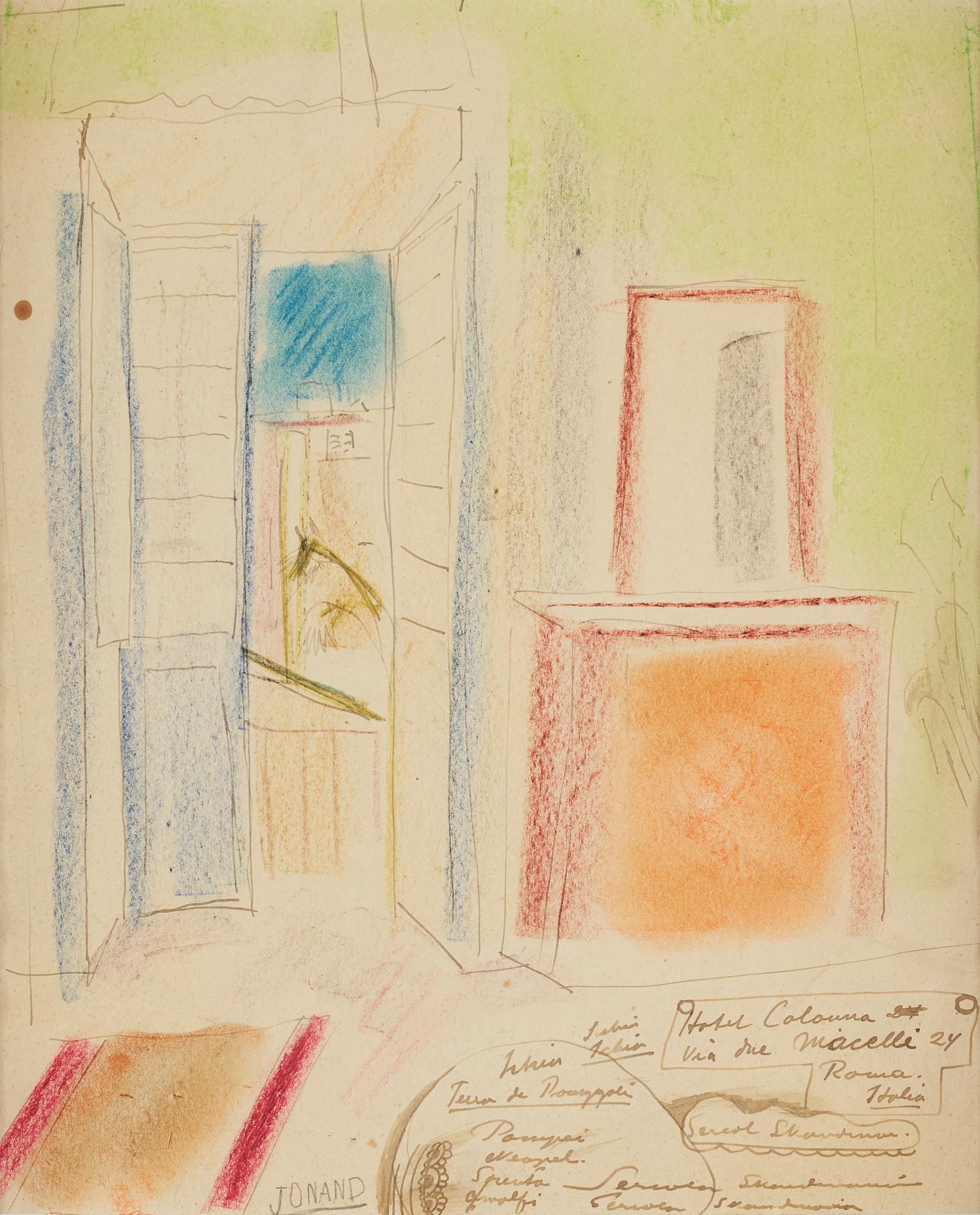 John Jon-And, 1924, pastel on paper, signed.