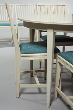 MATSALSGRUPP, 10 delar, sengustaviansk stil, 1900-talets andra hälft.