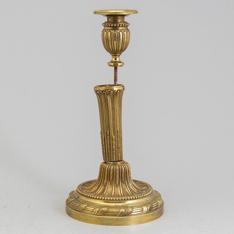 LJUSSTAKE, brons, gustaviansk stil, omkring 1900.