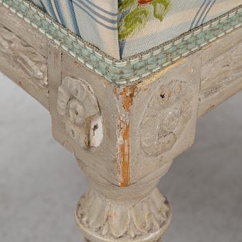 A set of four late Gustavian chairs, around the year 1800.