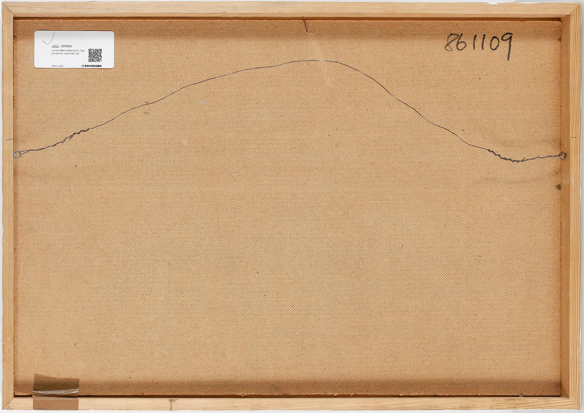 HANS-ERIK ERIKSSON, Olja på pannå, signerad.