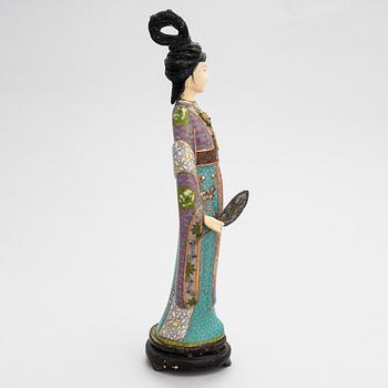 Figurin, cloisonnéemalj, Kina, 1900-tal.