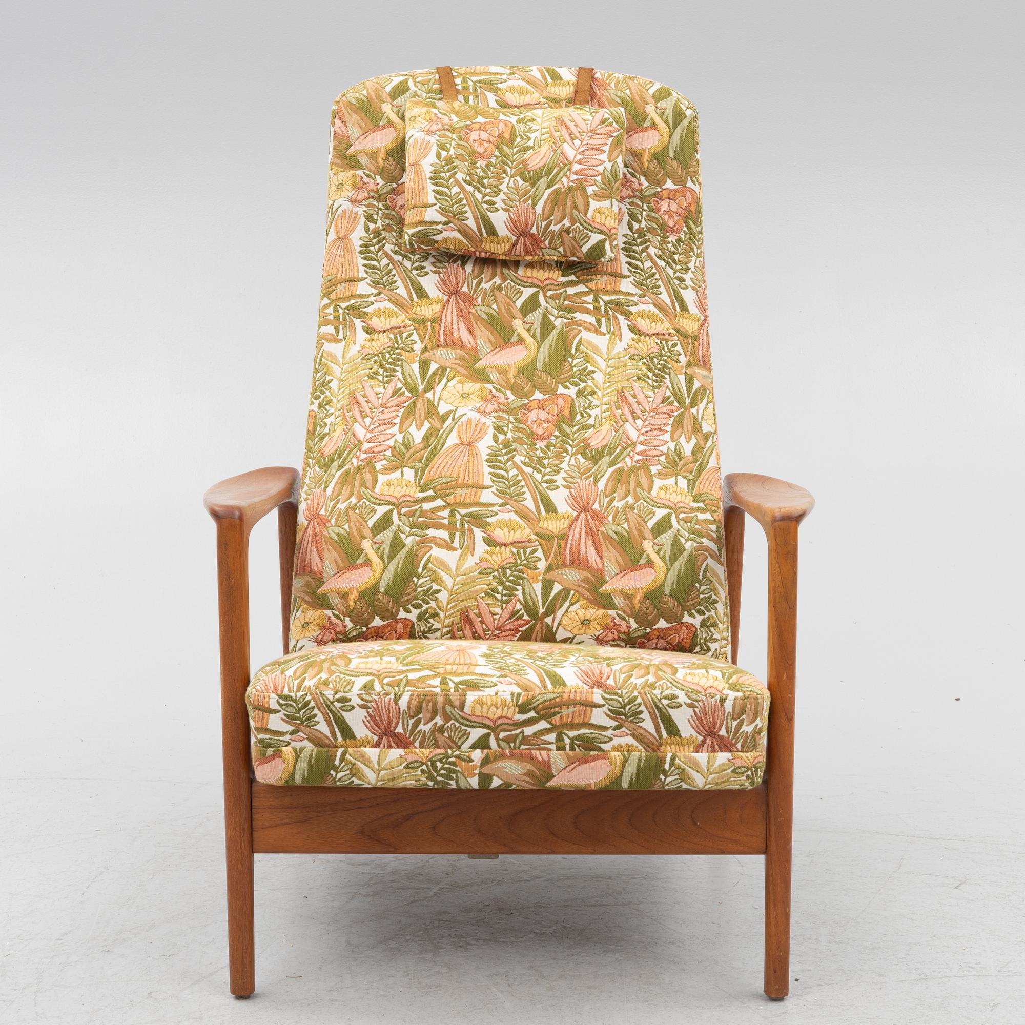 Folke Ohlsson, an armchair with ottoman "Duxiesta", Bra Bohag, Ljungs Industrier, Malmö 1960s.