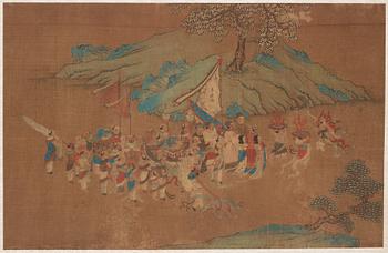 Album med målningar föreställande Envoyéer som kommer med gåvor, 职贡图 (Zhigong tu), troligen 1600-tal, efter äldre mästa.