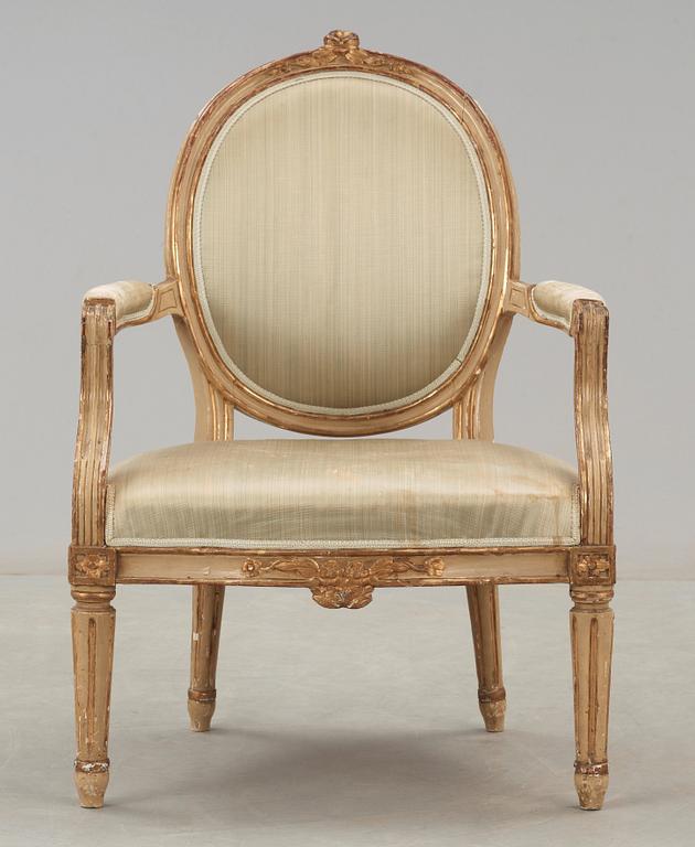 A Gustavian late 18th century armchair.