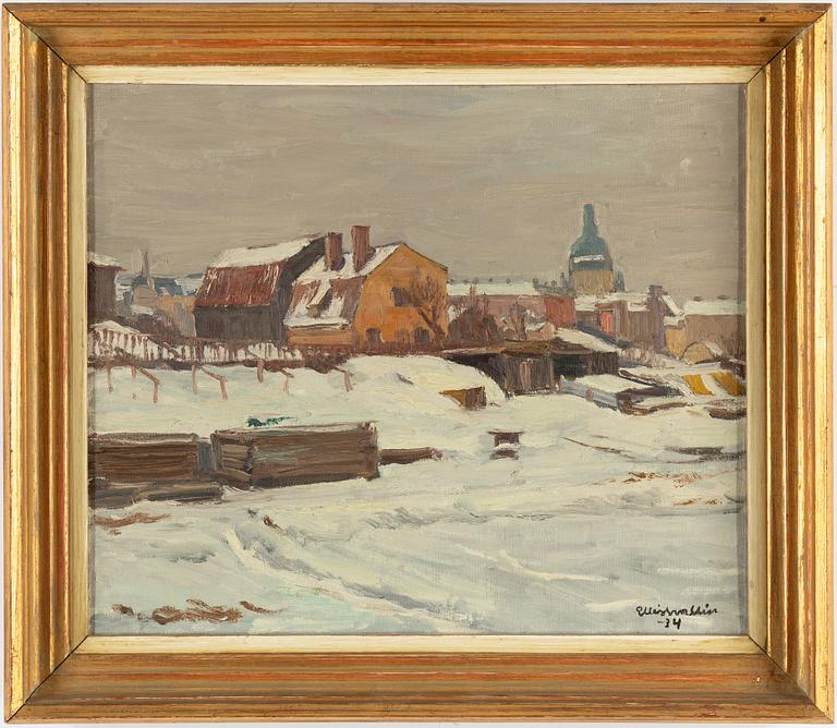 Ellis Wallin, oil on canvas, signed and dated 1934.