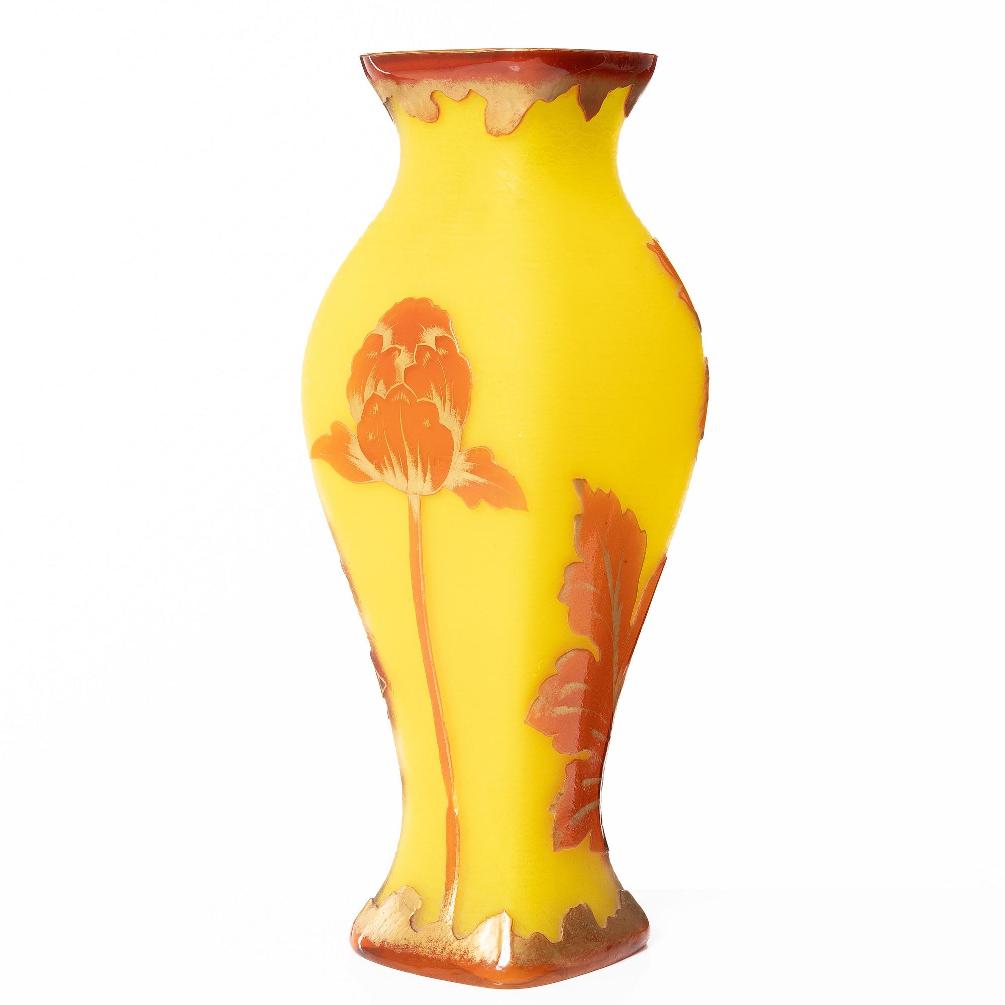 Vas, överfångsglas, Art Nouveau-stil, 1900-talets andra hälft.