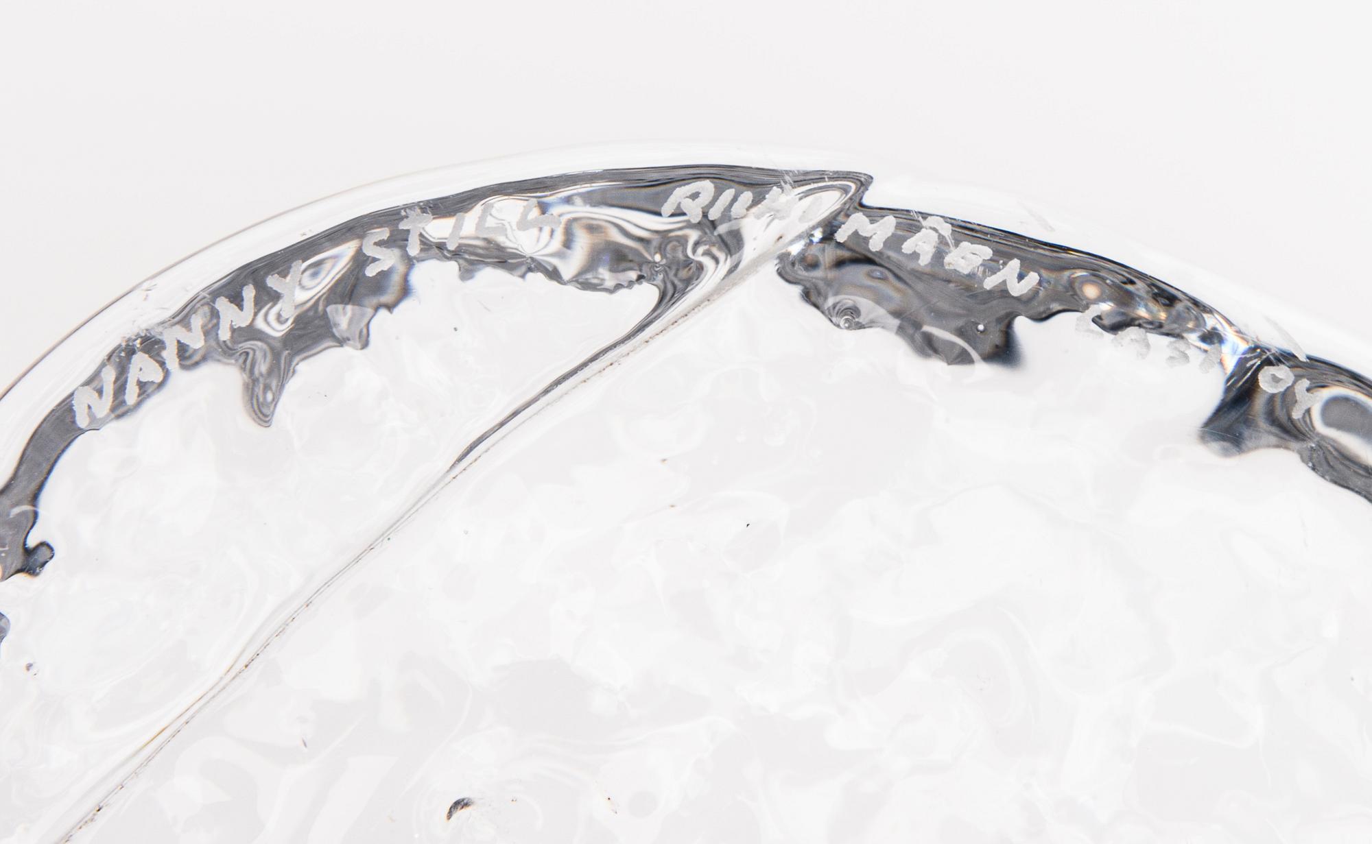 NANNY STILL, GLASSKULPTUR. Jääkausi. Sign. Nanny Still, Riihimäen Lasi Oy.