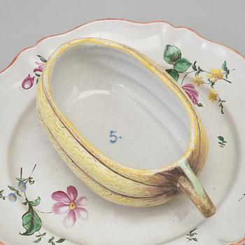 A faience bonboniere, 18th Century.