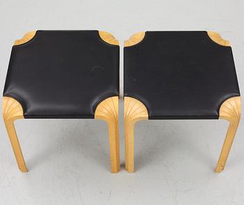 Alvar Aalto, a pair of 'X601' stool for Artek, later half of the 20th century.