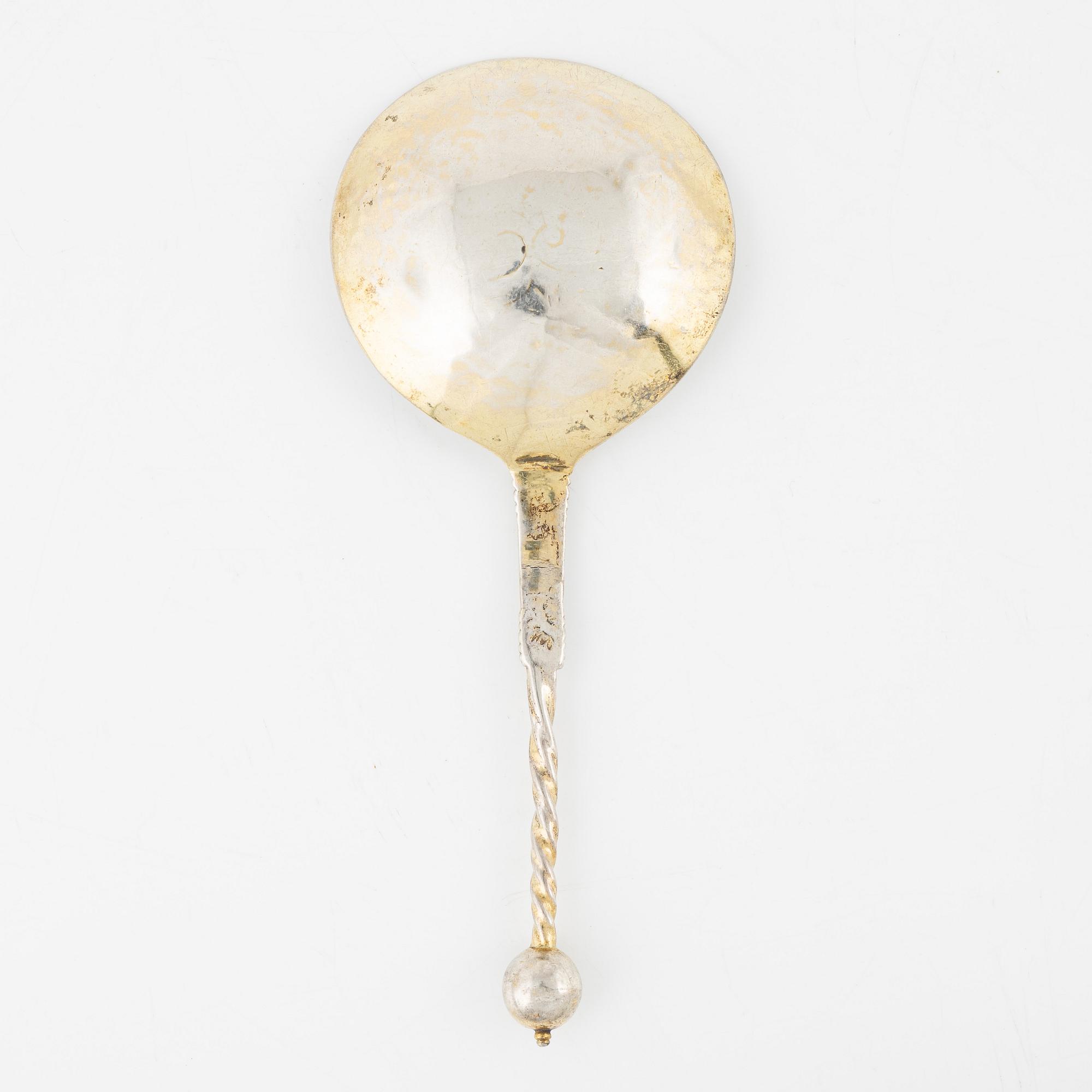 A probably Scandinavian 18th Century silver spoon, unclear makers mark.