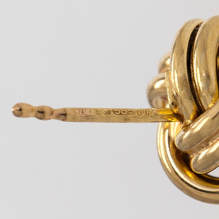 Earrings, 14K gold, Italy.