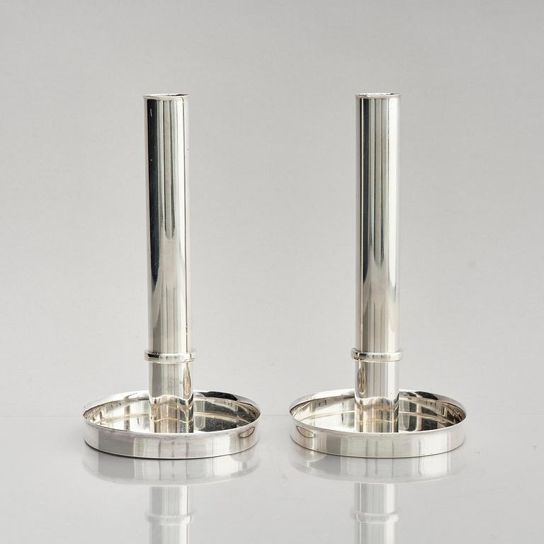 Sigurd Persson, a pair of silver candlesticks, Stockholm 1965.