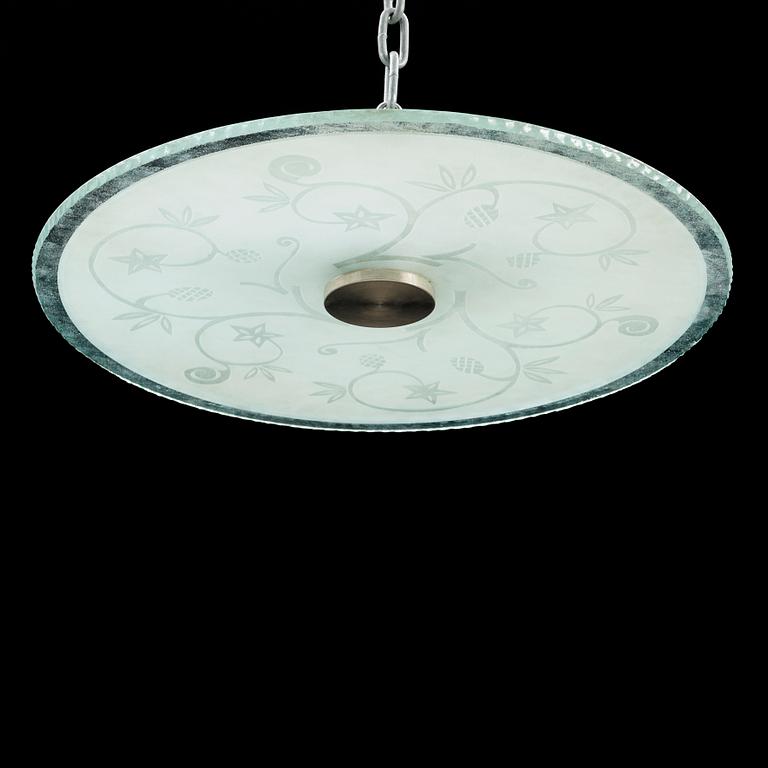 TAKPLAFOND, glas, Sverige, 1940-tal. Diameter 60 cm.