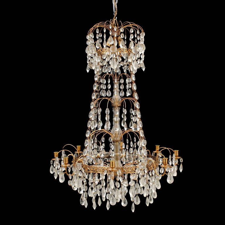 LJUSKRONA, gustaviansk stil, 1900-tal. Höjd ca 96 cm.