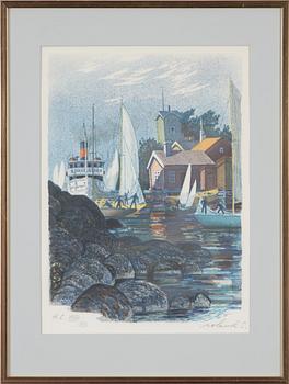 Roland Svensson, lithograph in colours, signed HC XXVI/XXX.