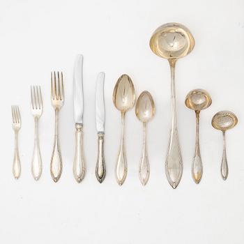 A Swedish silver cutlery set in case, mark of CG Hallberg, Stockholm 1913-17 (91 pieces).