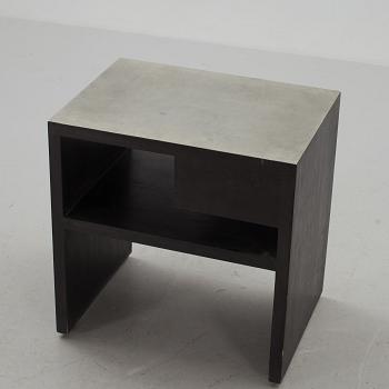 An Uno Åhrén black lacquered birch and pewter side table, Svenskt Tenn, Stockholm ca 1930.