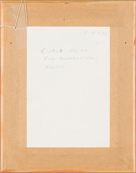 Evald Okas, sekatekniikka paperille, signeerattu ja päivätty 1991.