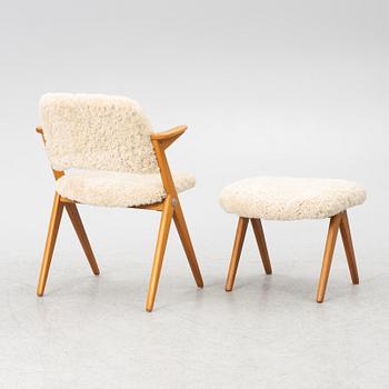 Bengt Ruda, karmstol, modell "562-026", med fotpall, ur "Triva-serien", Nordiska Kompaniet.