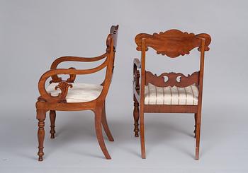 A PAIR OF ARMCHAIRS.