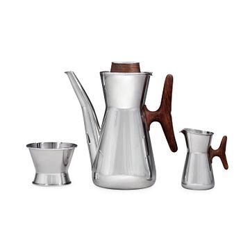 TAPIO WIRKKALA, kaffeservis, tre delar, Kultakeskus, Tavastehus, Finland 1960-tal, sterling,