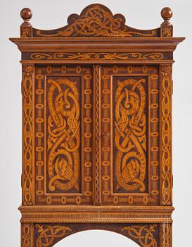 Cabinet, probably Norway, Old Norse style, late 19th century.