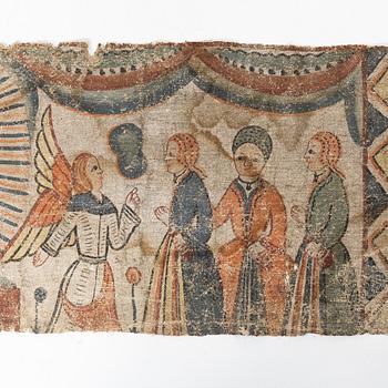 Textile painting, part of, Småland, 19th century.