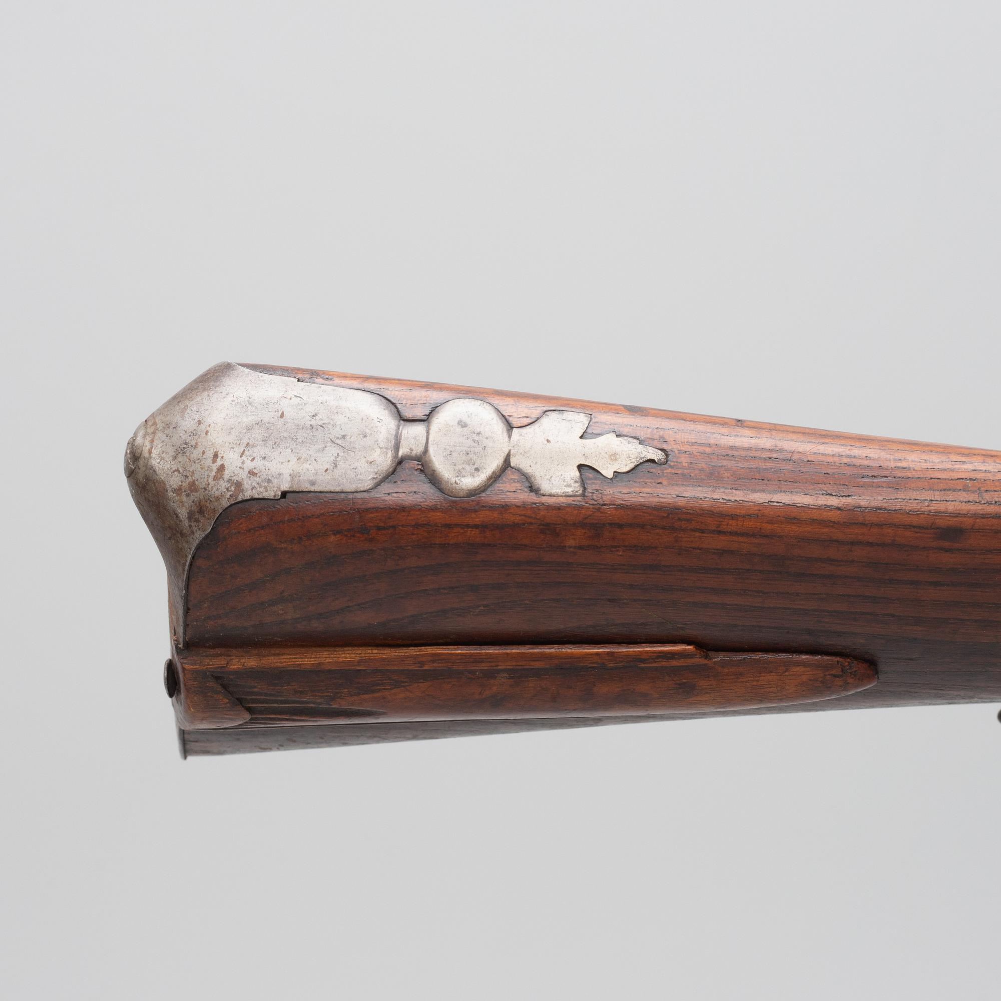 Flintlock gun, Swedish, double-barrelled, second half of the 18th century.