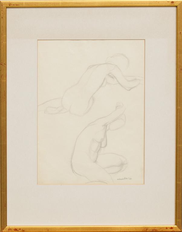 MAX WALTER SVANBERG, skiss blyerts, signerad.