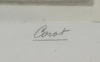 JEAN BAPTISTE CAMILLE COROT, etsning.