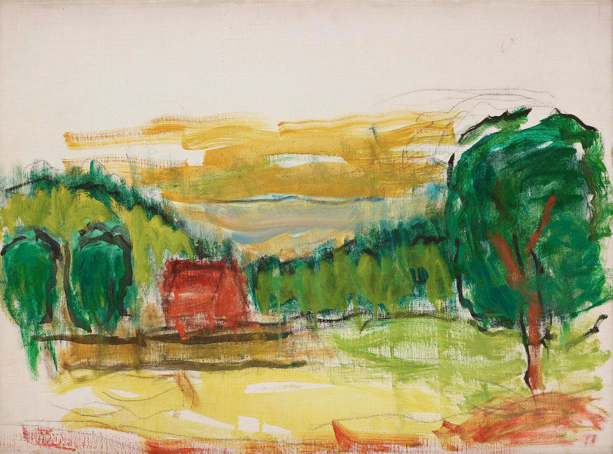 Carl Kylberg, Landscape with Red House.