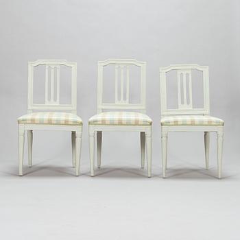Three late 18th-century Gustavian chairs.