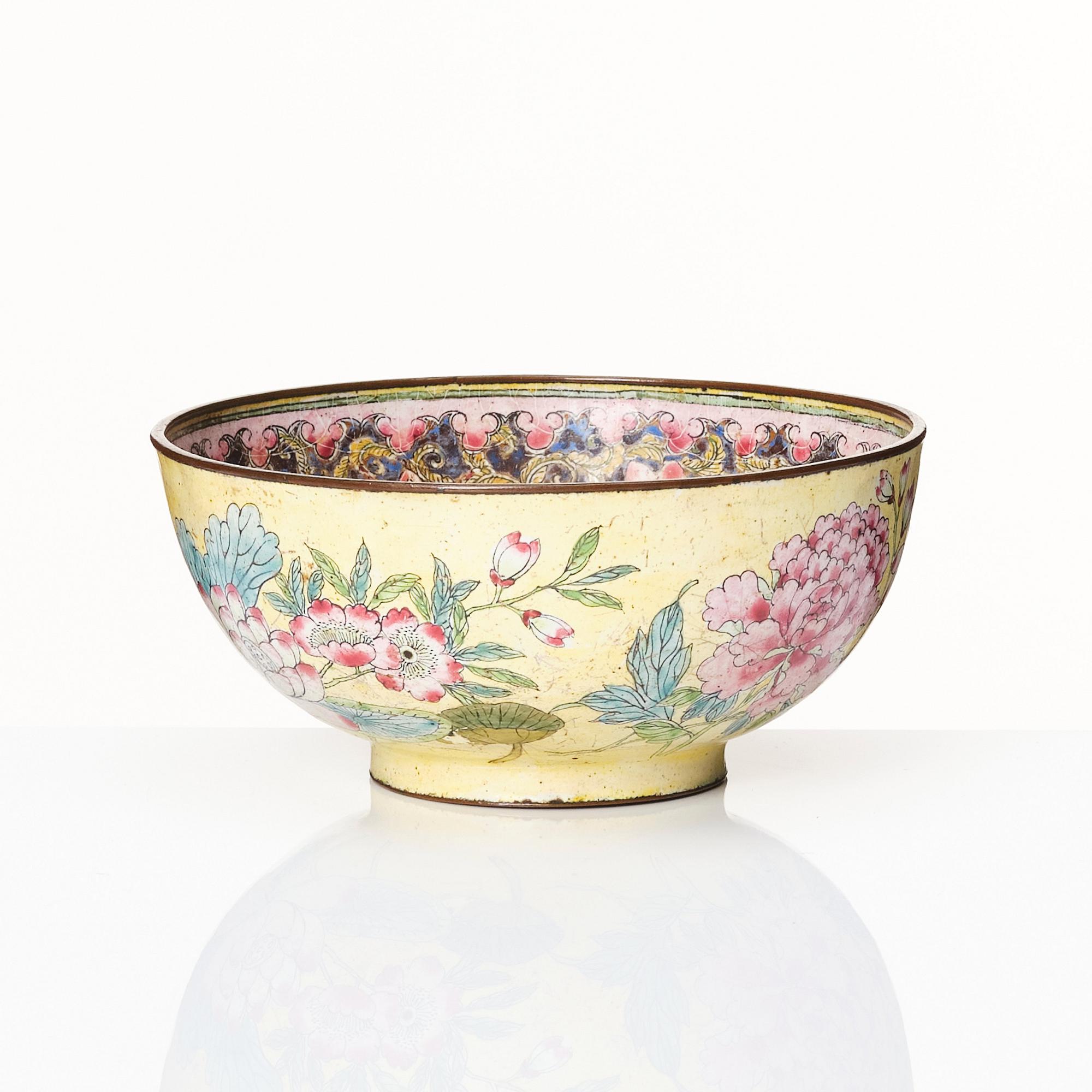 An enamel on copper bowl, Qing dynasty, 18th/19th Century.
