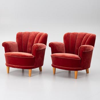 Armchairs, a pair, “Swedish Modern”, 1940s.